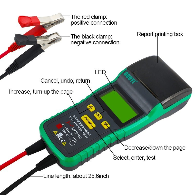 Battery System Tester DY2015C 12V/24V Battery Tester Automotive