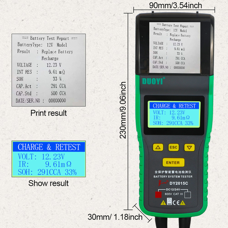 Battery System Tester DY2015C 12V/24V Battery Tester Automotive