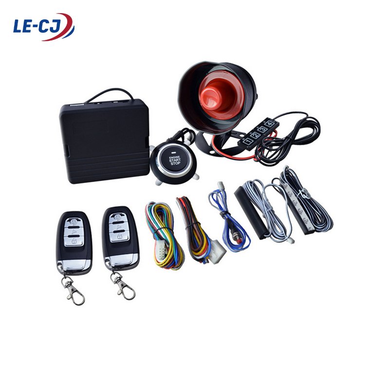 LE-CJ Car Alarm Remote Control PKE Car Keyless Entry Engine Start Alarm System Push Button Remote Starter Stop Auto With Horn