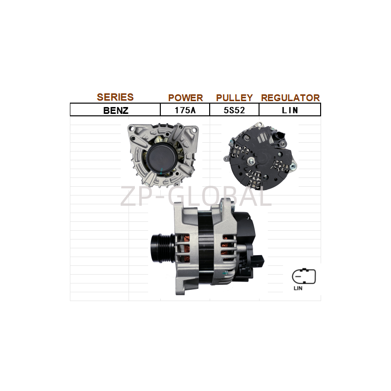 Car Motor 12v Small Alternator A0009060803/0125711068 for Mercedes Benz A45/CLA/GLA 2.0T