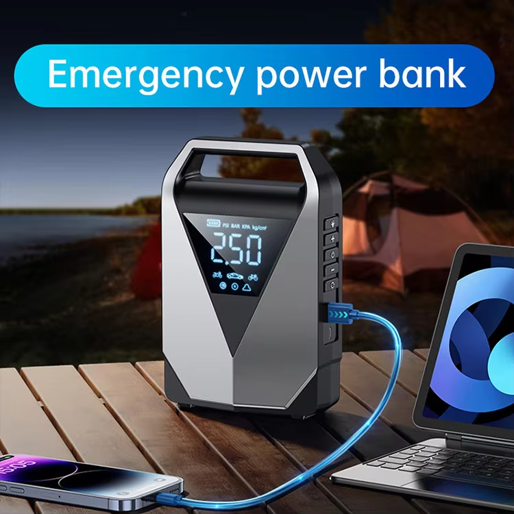 New Arrivals Mini Car Jump Starter With 12V Lithium Battery Power Bank Jump Pack With Air Compressor Booster Charger for Car