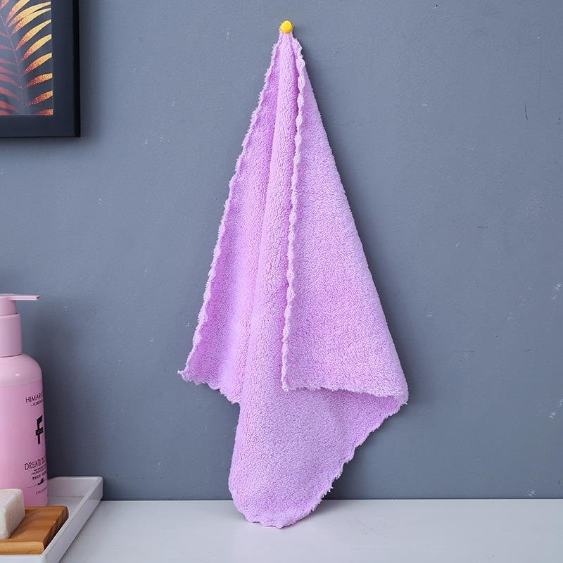 China Factory Wholesale Cheap Coral Velvet square With Lace 30*30 cm Care Cleaning Polish Quick Drying Microfiber Kitchen Towel