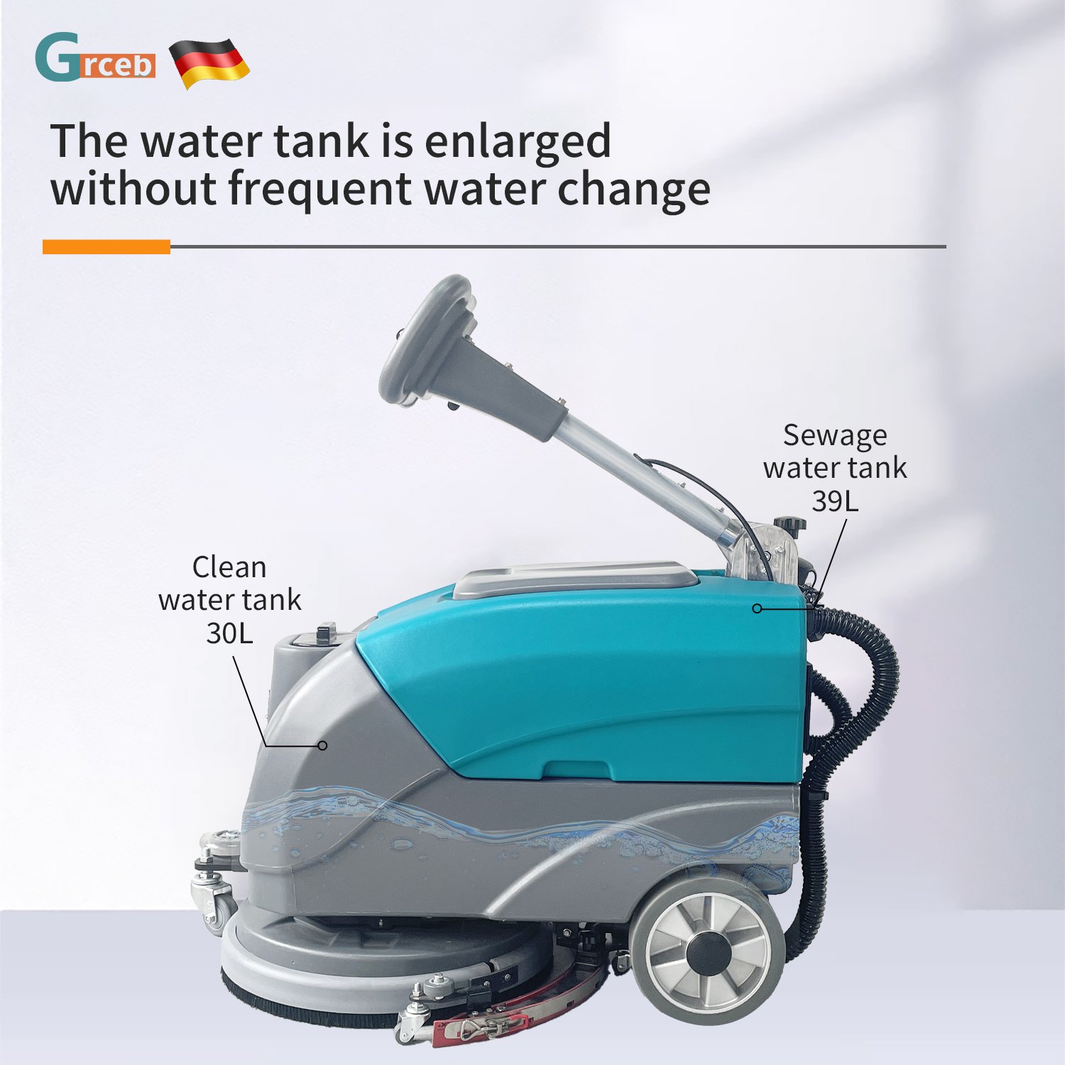 GS400 Commercial 24V Walk-Behind Floor Scrubber Small Battery Electric Hotel Construction Cleaning New Used Motor Brush Core