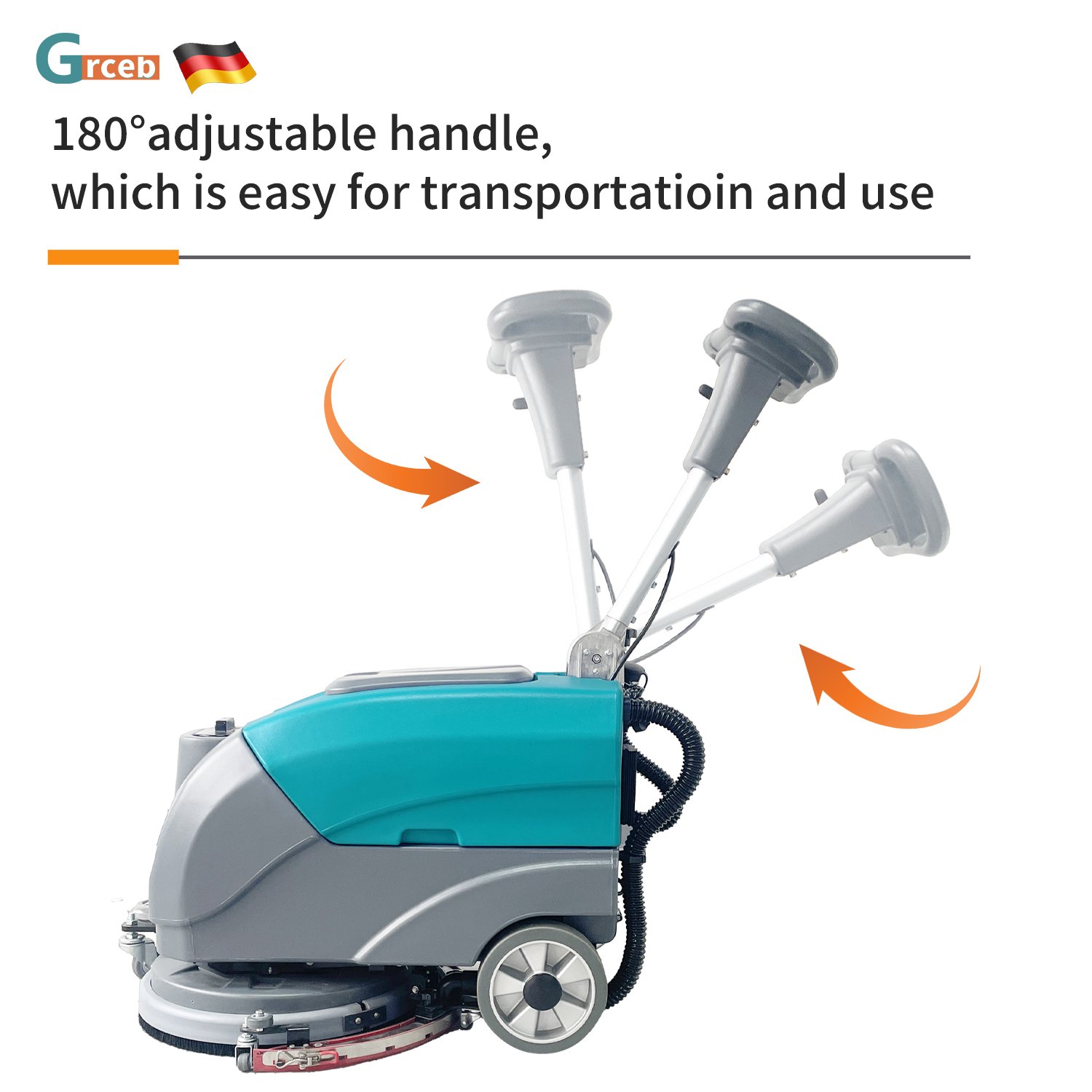 GS400 Commercial 24V Walk-Behind Floor Scrubber Small Battery Electric Hotel Construction Cleaning New Used Motor Brush Core