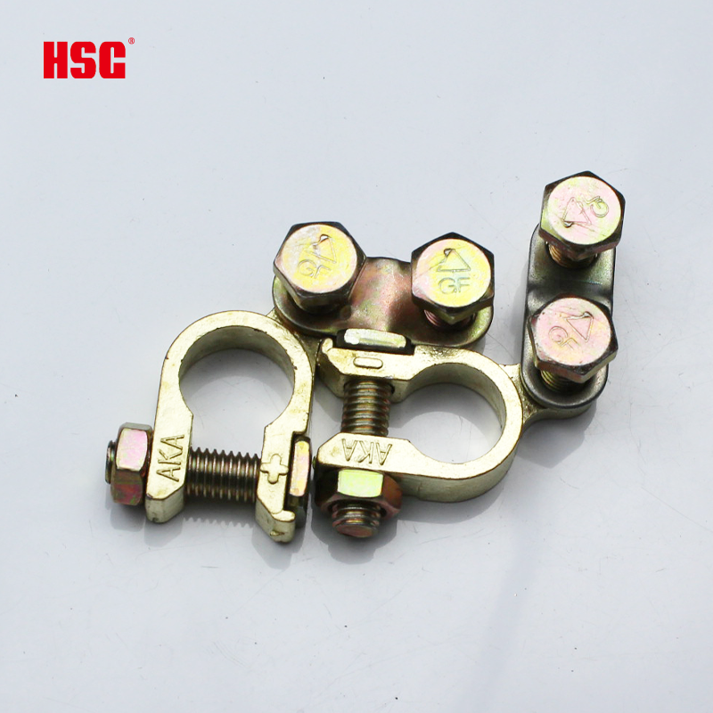 Manufacturer 2pcs Positive and Negative Heavy Duty Copper/Mg-Al Alloy Battery Terminal Clamp for High Quality 12V-24V Car