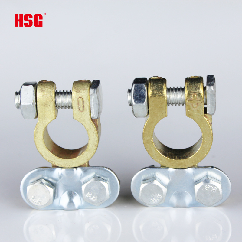 Manufacturer 2pcs Positive and Negative Heavy Duty Copper/Mg-Al Alloy Battery Terminal Clamp for High Quality 12V-24V Car
