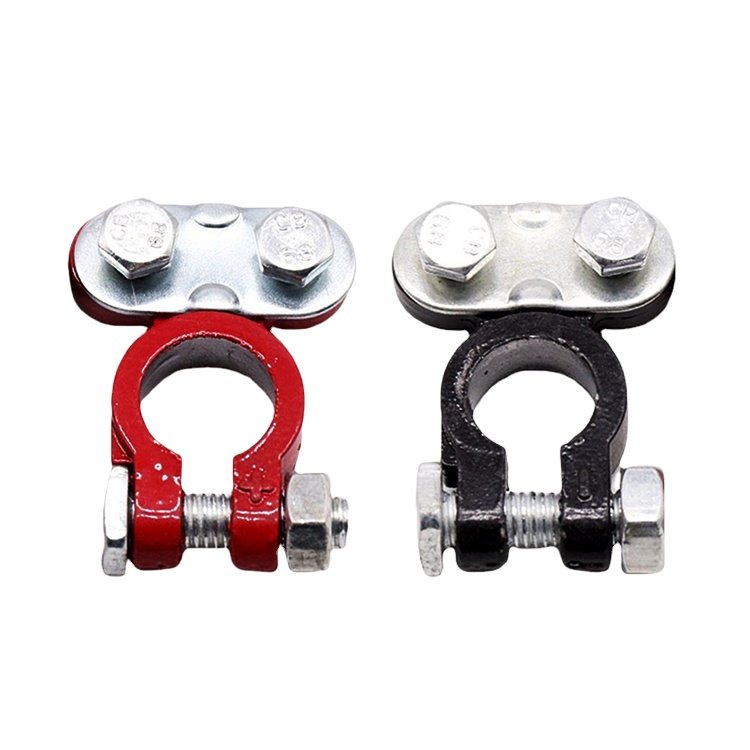 Manufacturer 2pcs Positive and Negative Heavy Duty Copper/Mg-Al Alloy Battery Terminal Clamp for High Quality 12V-24V Car