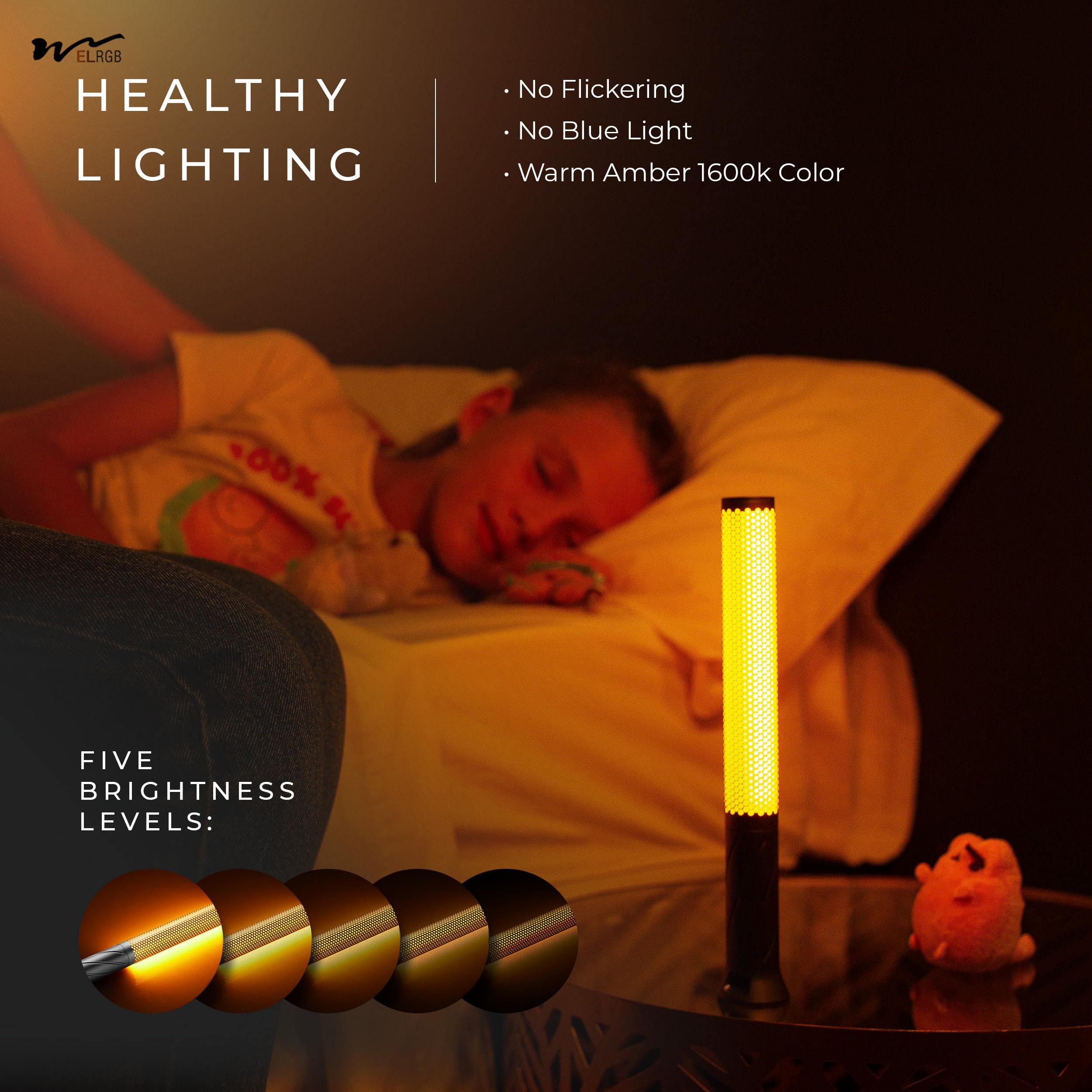 LED Candle Light, Cordless Table Lamp, Bedside Flame Lamp W/ 2 Modes, Rechargeable Candlestick Modern Table Lamp