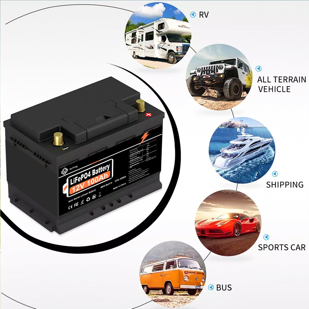 Rechargeable 12V 12.8V 50Ah 100Ah 200Ah Lithium Ion Lipo Lifepo4 Jump Starter Battery Packs for Car or Auto EV Electronics Cars