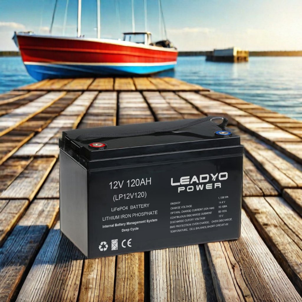 12V 60Ah Waterproof Lithium Fish Finder Battery 12.8V 100Ah 120Ah LiFePO4 Battery for Ice Fishing Boat and Kayak
