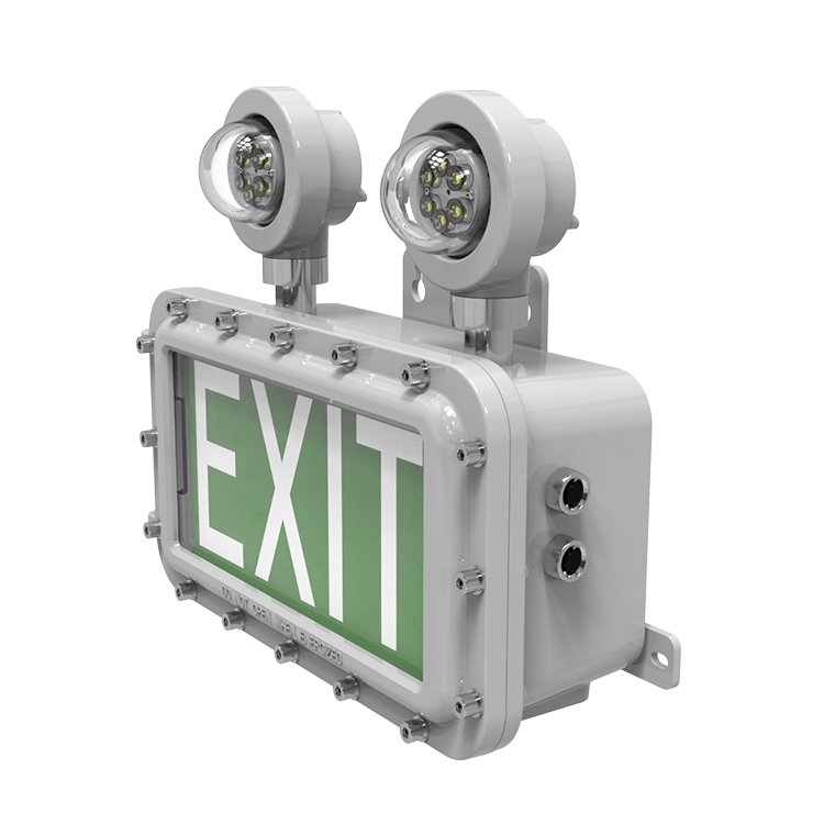 Factory Price Wall Mounted Explosion Proof Double Twin Head Light IECEx ATEX Listed Emergency Luminaire with Back-up Battery
