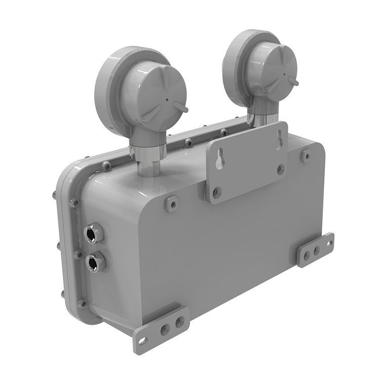 Factory Price Wall Mounted Explosion Proof Double Twin Head Light IECEx ATEX Listed Emergency Luminaire with Back-up Battery