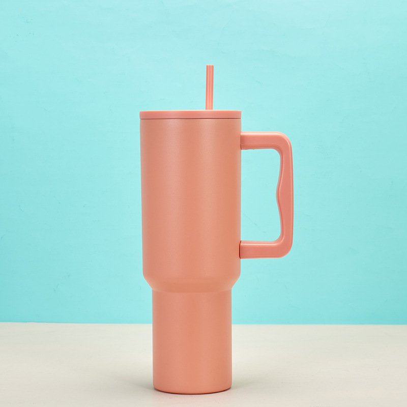 Outdoor Vacuum 40oz304 Stainless Steel Handle Car Mug Double Layer Ice Bar Straw Insulated Cup Wholesale