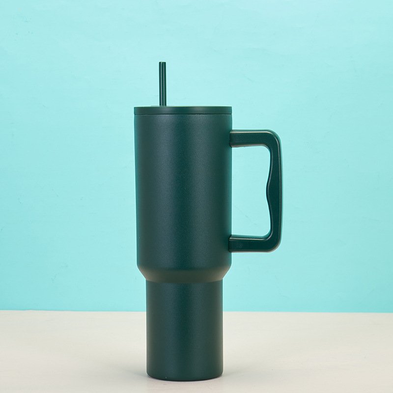 Outdoor Vacuum 40oz304 Stainless Steel Handle Car Mug Double Layer Ice Bar Straw Insulated Cup Wholesale
