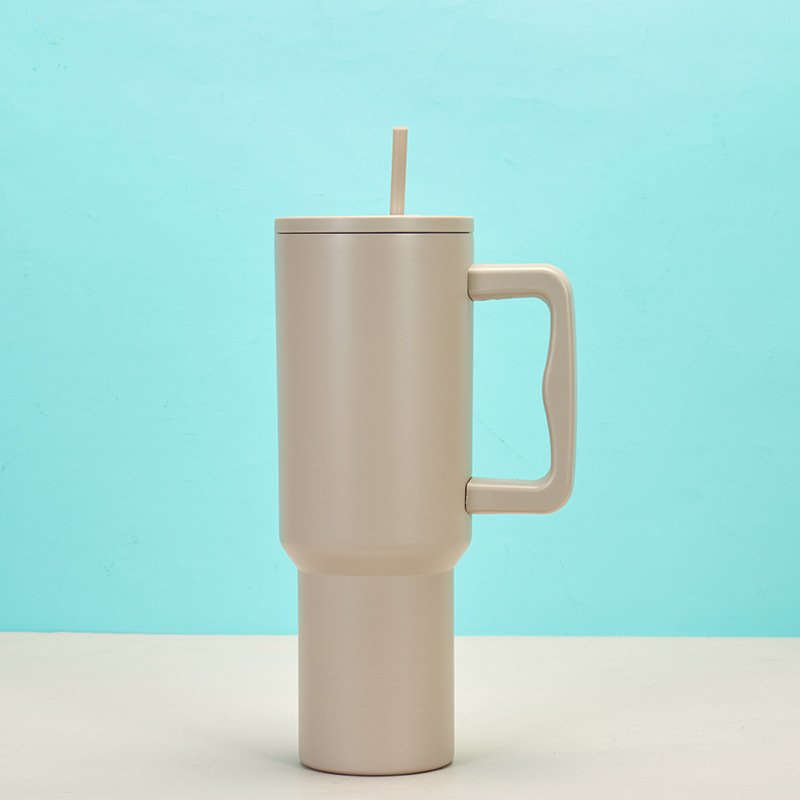 Outdoor Vacuum 40oz304 Stainless Steel Handle Car Mug Double Layer Ice Bar Straw Insulated Cup Wholesale
