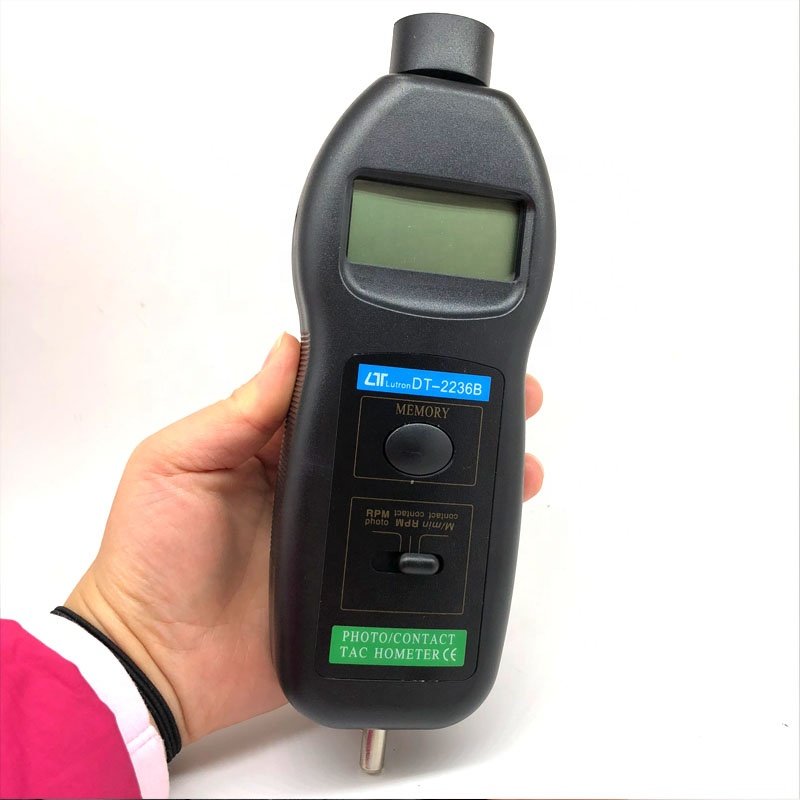 2 in 1 Digital Motor Speed Gauge Meter Contact and Non Contact Auto Gauge Tachometer Motorcycle Tachometer RPM Tester DT2236B