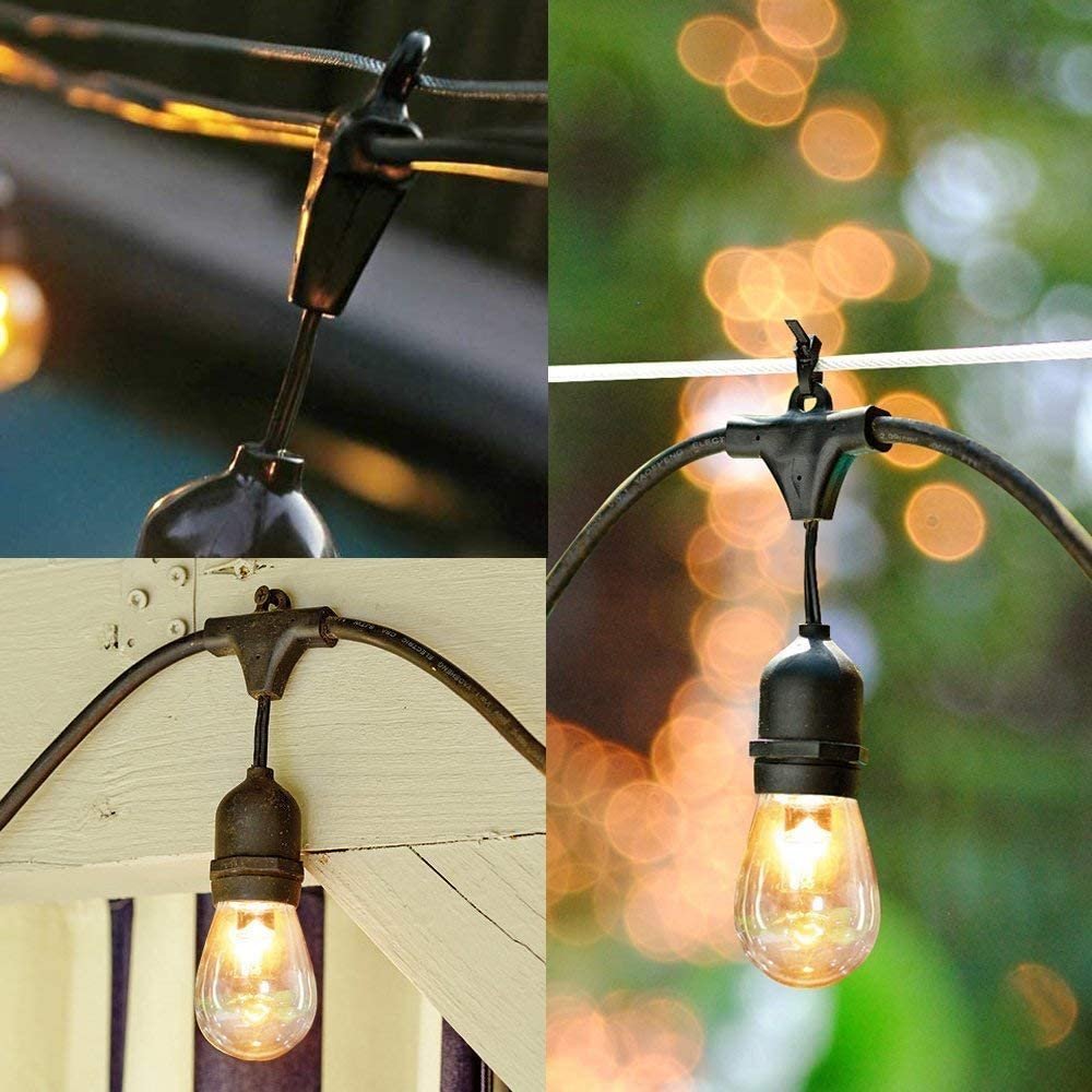 Solar Energy S14 String Lights 48ft 27ft Outdoor Indoor Decoration Holiday Lighting Garden Powered String Lights