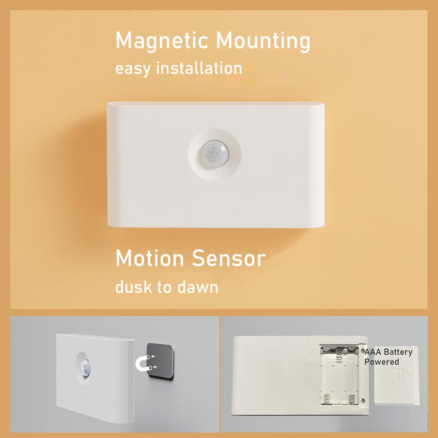 Up Down Dusk to Dawn Motion Sensor Magnetic Mount AAA Battery Powered Night Lights Wardrobe Kitchen Kids Room Led Cabinet Light