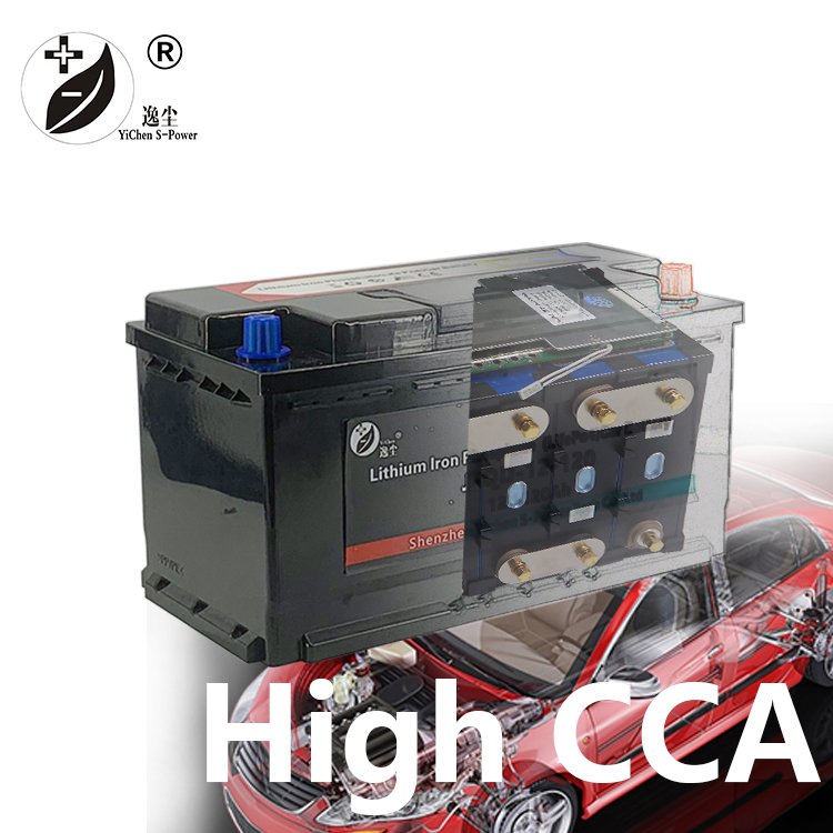 YICHENLFP Lithium-ion 12V Auto Starter Battery LFP 12.8V 80Ah CCA900 to Replace 60-90Ah SLA Lifepo4 Car Battery