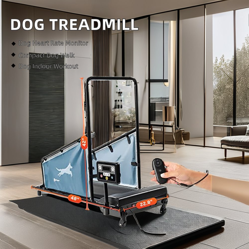 Electric Indoor Dog Pacer Treadmill for Healthy & Fit Pets up to 130 Lbs with LED Screen & Wireless Heart Rate Test for Home Use