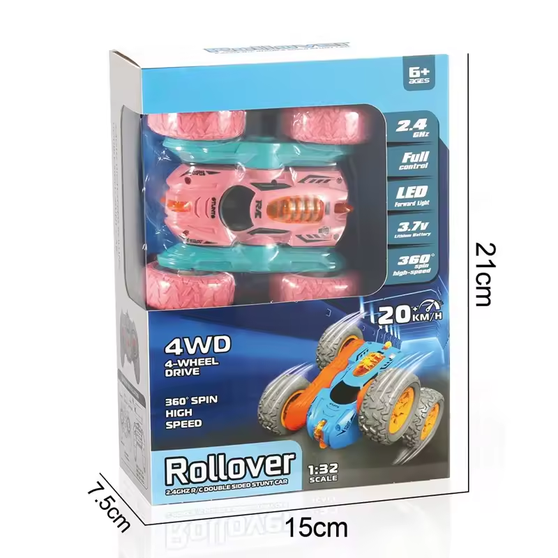 MERRYCOO HOT SALE High Speed Stunt Rc Car with Light 2.4G Remote Control Rotation Double Side Driving Stunt Car for Kids