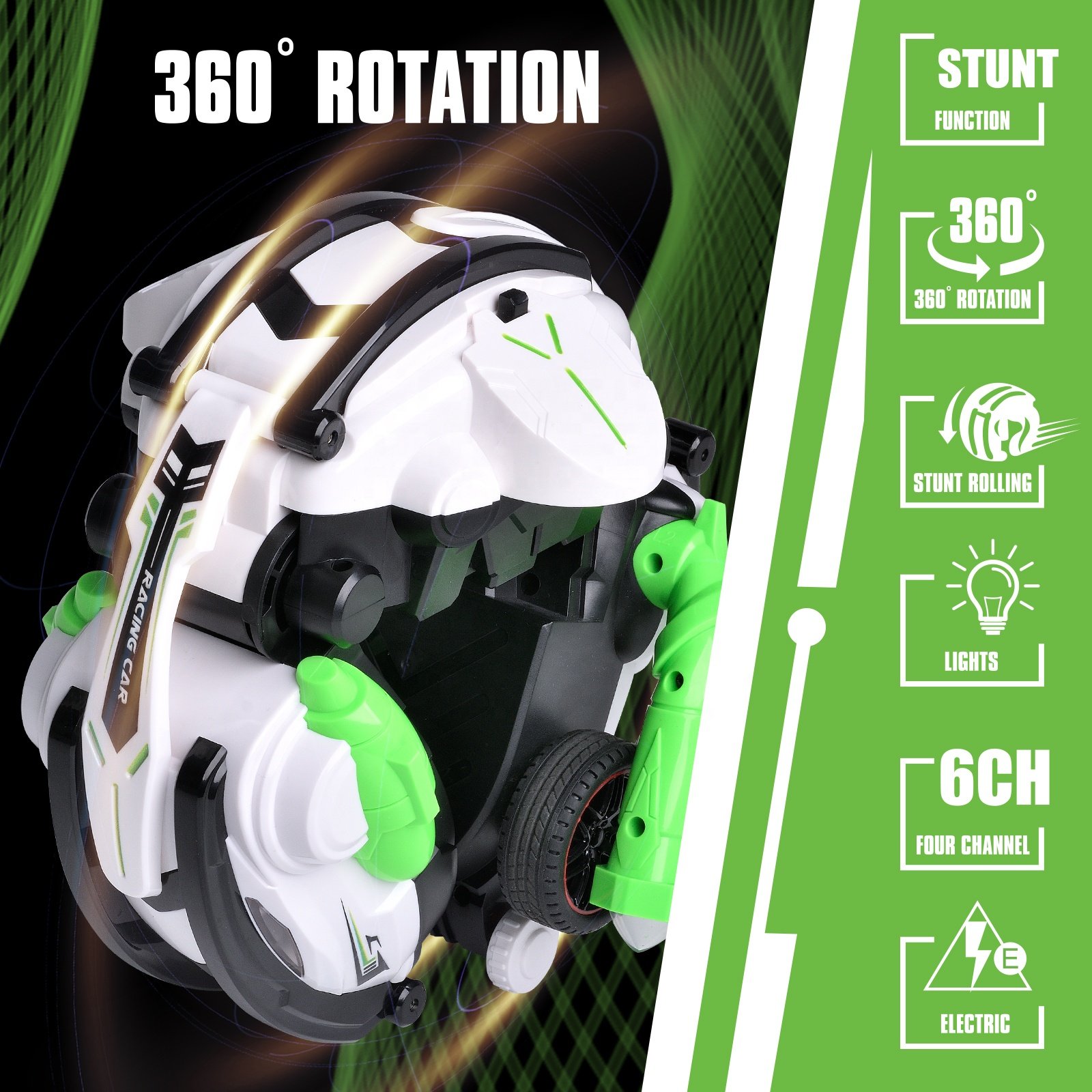 New Radio Control Toy 360 Degree Rolling Snake RC Stunt Car High Speed Car Toy Conversion RC Car Best Gift