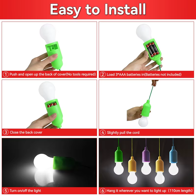 Waterproof Outdoor Led Light Bulb for Garden Party Hanging Landscape Led Pull Cord Light/ Led Decor Light/Christmas Lights