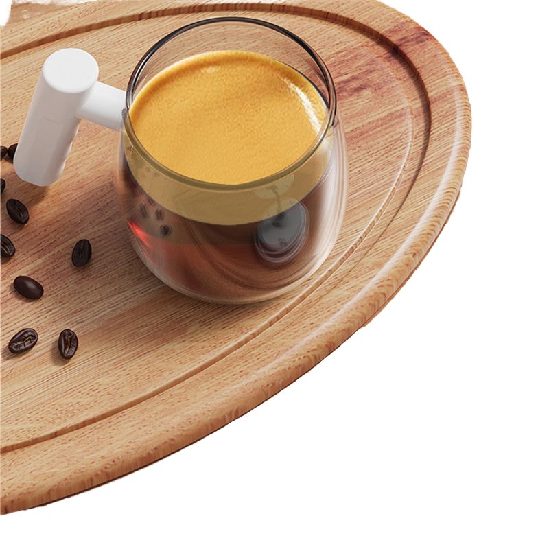 Magnetic Stirring Coffee Mug Magnetic Stirring Coffee Mug Glass Mixing Coffee Tumbler Battery Milk Shake Cup With Wood Handle