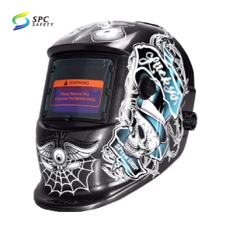 Skull Printing Design Head Mounted Safety protection Solar Automatic Dark Welder Mask Shield Auto Darkening Welding Hood Helmet