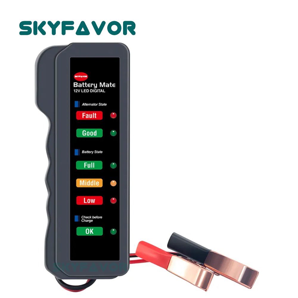 High Quality 12V Digital Battery Alternator Tester 6 LED Lights Display Essential Car Vehicle Diagnostic Tool car battery tester