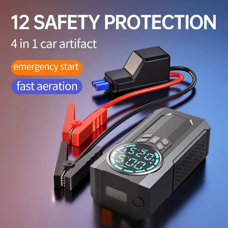 Tyre Inflator Battery Jump Starter Jump Starter with Inflator for Car Accessories 12V DC Auto 8000mah Battery With LED Light