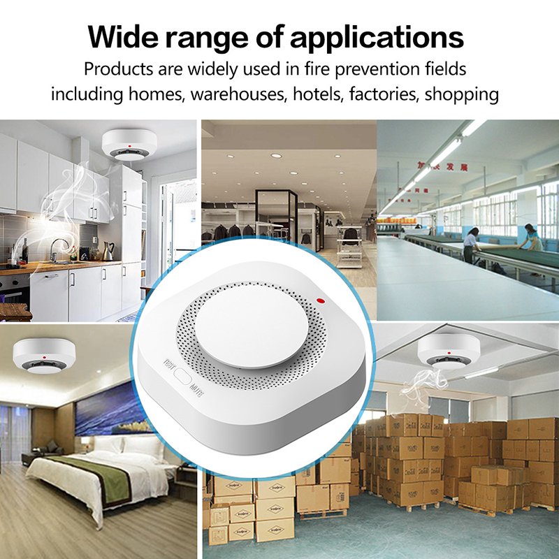 Tuya Smart Smoke Sensor Smart Home App Fire Alarm 80dB Triggers Safety House Remote Control SMS Notification Smoke Detectors