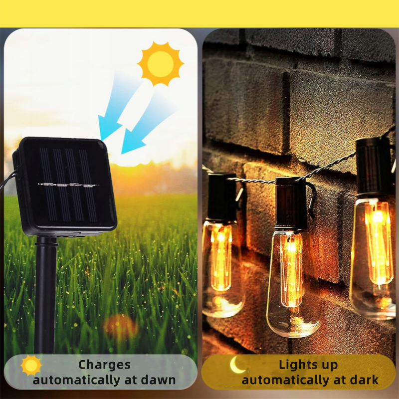 Outdoor Waterproof Led Rgb Garden Solar G40 S14 Festoon Christmas Lights Decorative Holiday Lighting Patio String Lights