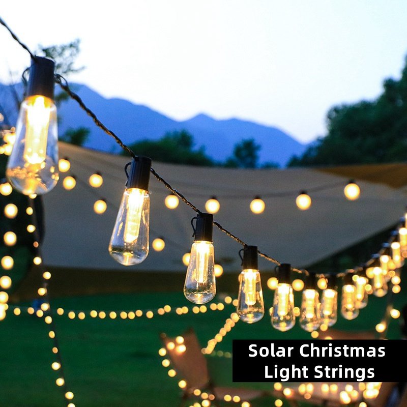 Outdoor Waterproof Led Rgb Garden Solar G40 S14 Festoon Christmas Lights Decorative Holiday Lighting Patio String Lights