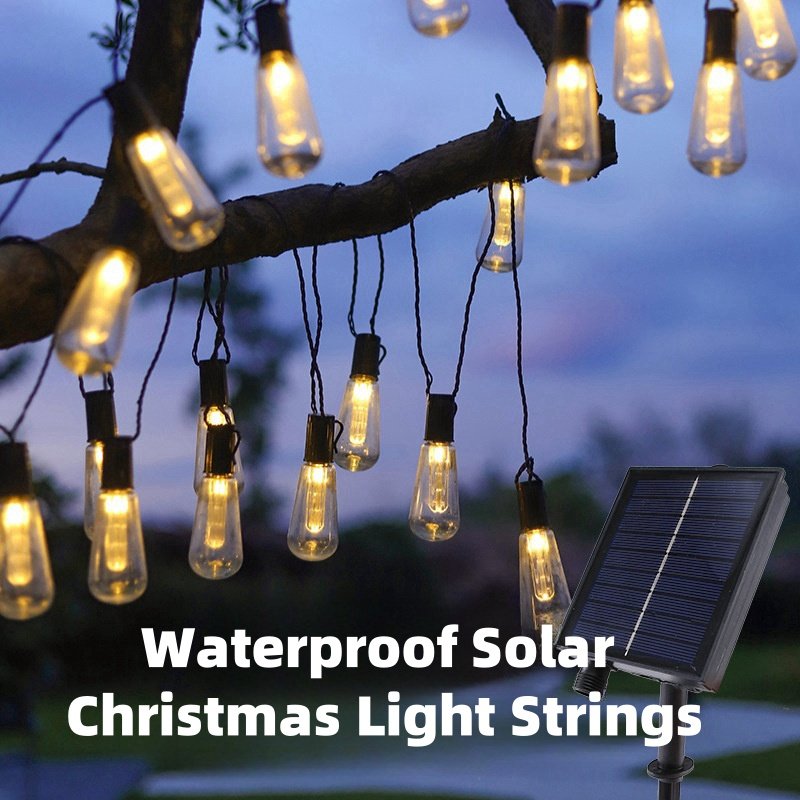 Outdoor Waterproof Led Rgb Garden Solar G40 S14 Festoon Christmas Lights Decorative Holiday Lighting Patio String Lights