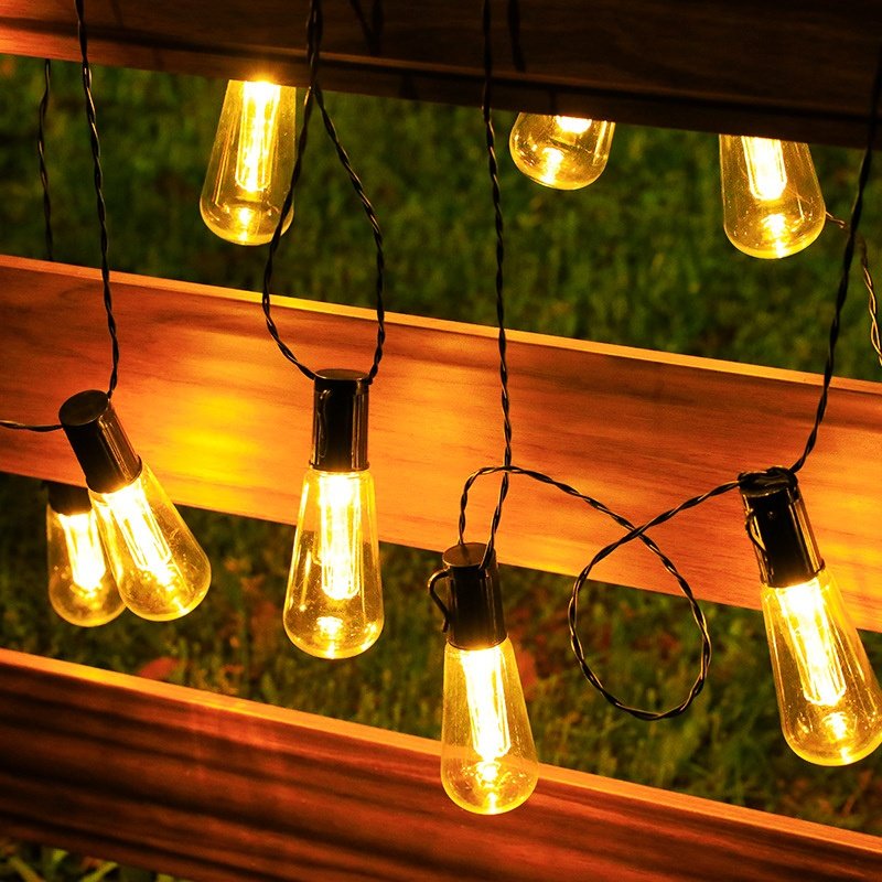 Outdoor Waterproof Led Rgb Garden Solar G40 S14 Festoon Christmas Lights Decorative Holiday Lighting Patio String Lights
