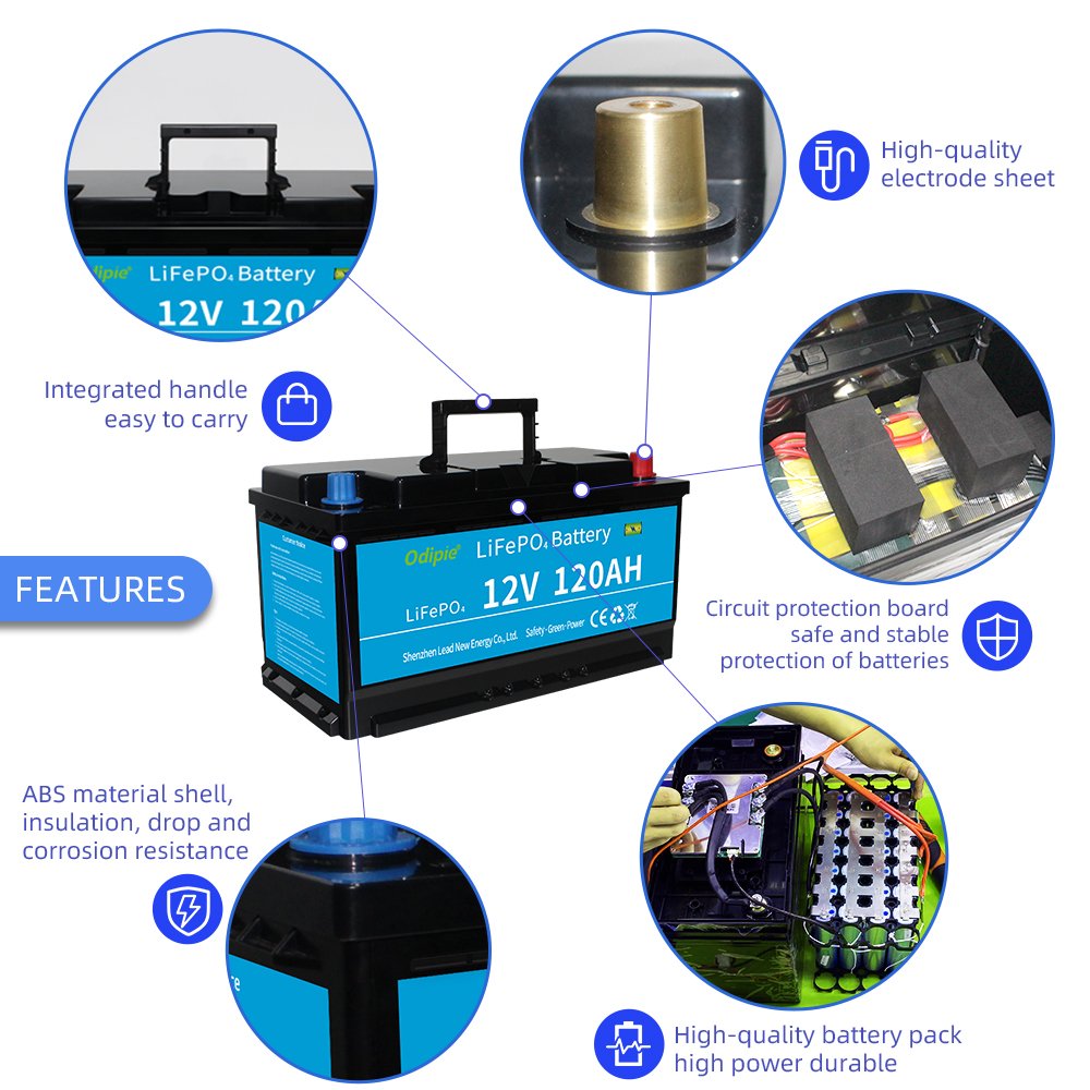 Marine Start Battery 12V 24V LiFePO4 Cranking Battery 12V 120Ah Lithium Auto Motorcycle RV Car Starter Battery