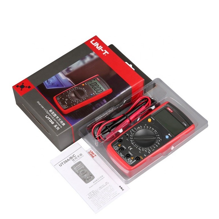 UT39A+ Manual Digital Multimeter Auto Range Tester 1000V 10A AC DC Temp /Frequency/HFE/NCV