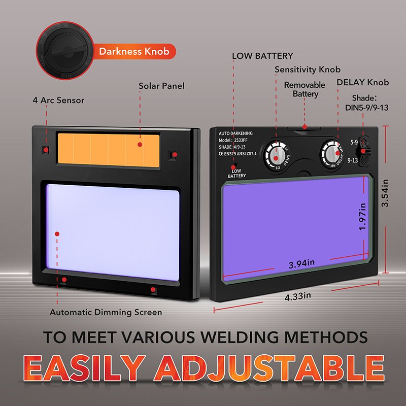TRQ Welding Mask Auto Darkening Combined LED Headlights Welding Helmet