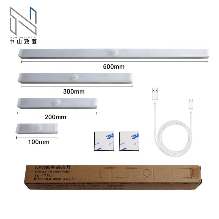 Smart Usb Battery Rechargeable Cabinet Lights Body Motion Sensing Kitchen Led Motion Sensor Cabinet Lights