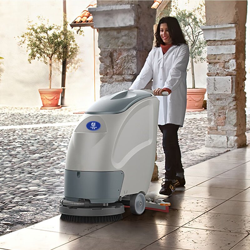 CleanHorse M10 Light Weight Industrial Commercial Manual Warehouse Compact Wireless Floor Scrubber Cleaning Machine