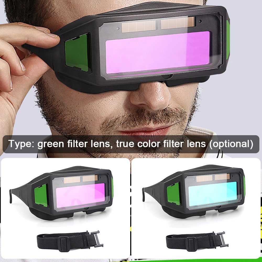 Auto Color-changing Welding Goggles Professional Automatic Dimming Soldering Glasses Argon Arc Anti-glare Glasses Solar Powered