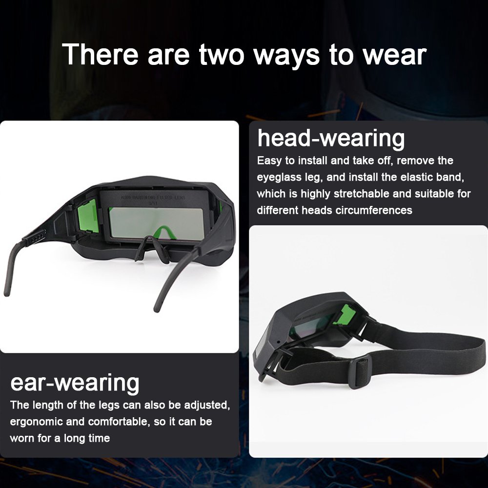 Auto Color-changing Welding Goggles Professional Automatic Dimming Soldering Glasses Argon Arc Anti-glare Glasses Solar Powered