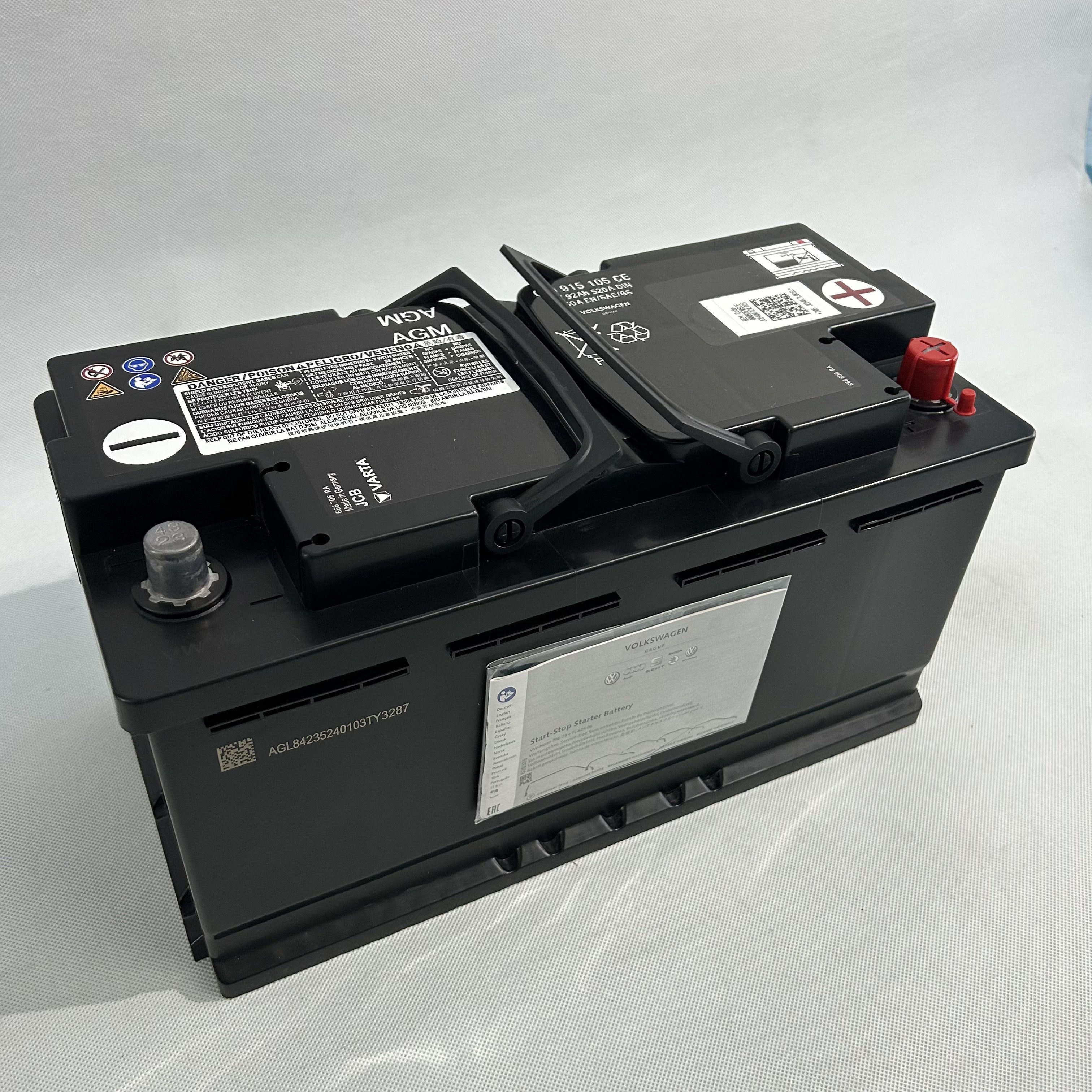 XPEI AUTO PARTS AGM Starter Battery L5 (92AH) 000915105CF for AUDI MAINTENANCE-FREE BATTERIES