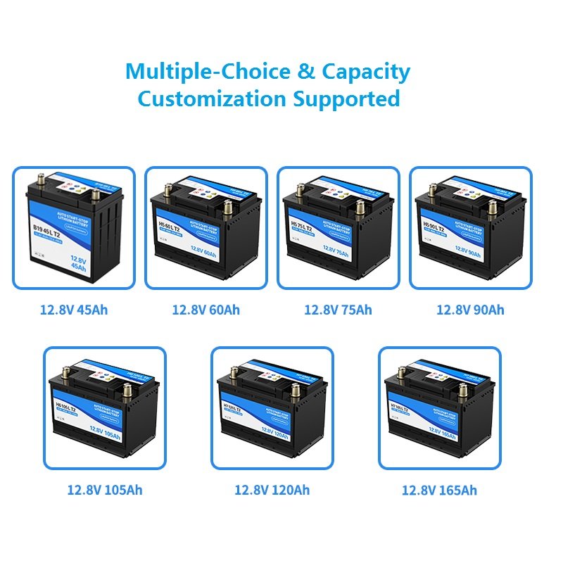 In Stock Reliable Manufacturer12.8V 120Ah Lifepo4 Car Battery Stop Start with Large CCA for Used Car Spare Parts