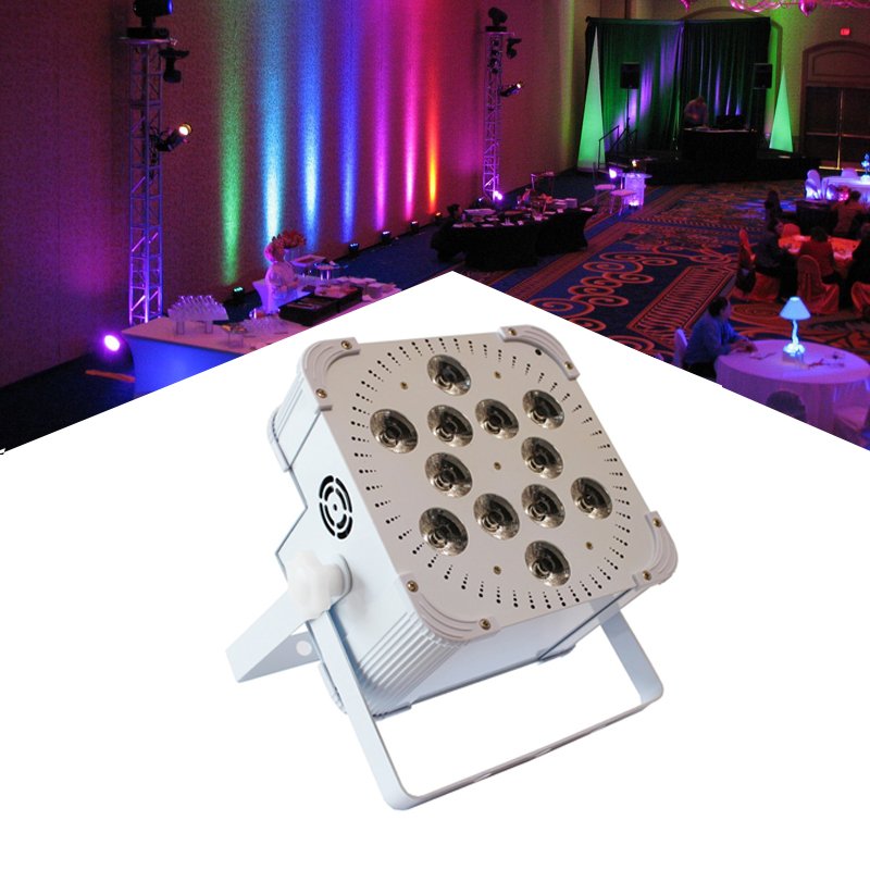 12X18W RGBWA+UV 6 in 1 Wifi App Control DJ Stage Light Slim Wireless Battery Flat Led Par Light