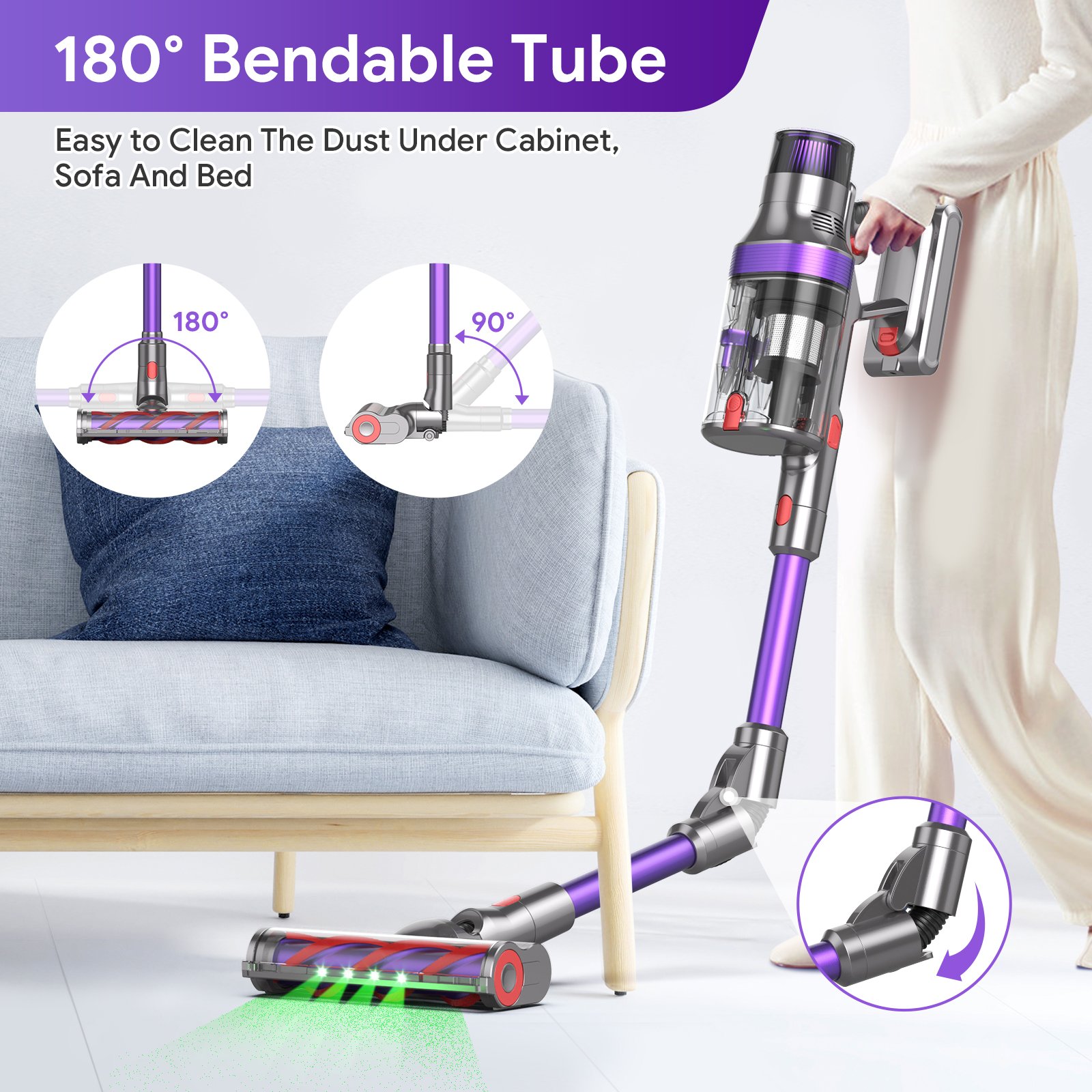 RTS 2024 Best Cleaning Machine Wireless Handy Household Stick Vacuums Wood Flooring Bagless Home Carpet Car Cleaning