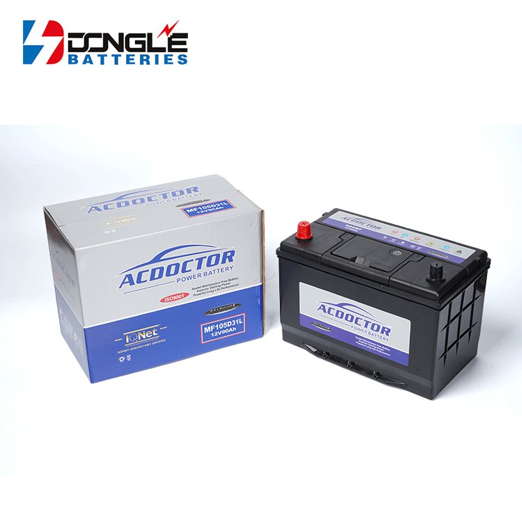 New Design MF105D31L Durable Rechargeable ASIA Vehicles Starting SMF Lead Acid 12v 90ah Car Battery