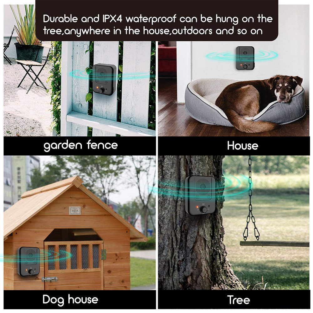 Auto Detect Animal Dog Cat Repeller Outdoor Ultrasonic Dog Bark Control Anti Bark Devices Stop Barking Deterrent