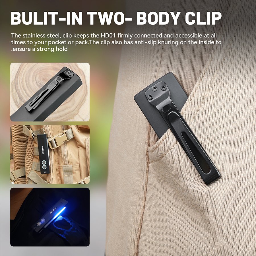 Wurkkos Portable 1200LM Torch with Green Beam White Light and 9Side RGB Lights IP66 Waterproof Multifunctional Flashlight